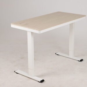 Escritorio Eléctrico Ajustable Cubierta de Melanina de Roble Blanco
