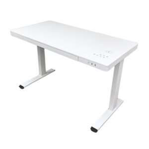 Escritorio Eléctrico Ajustable Cubierta Laqueada Blanco